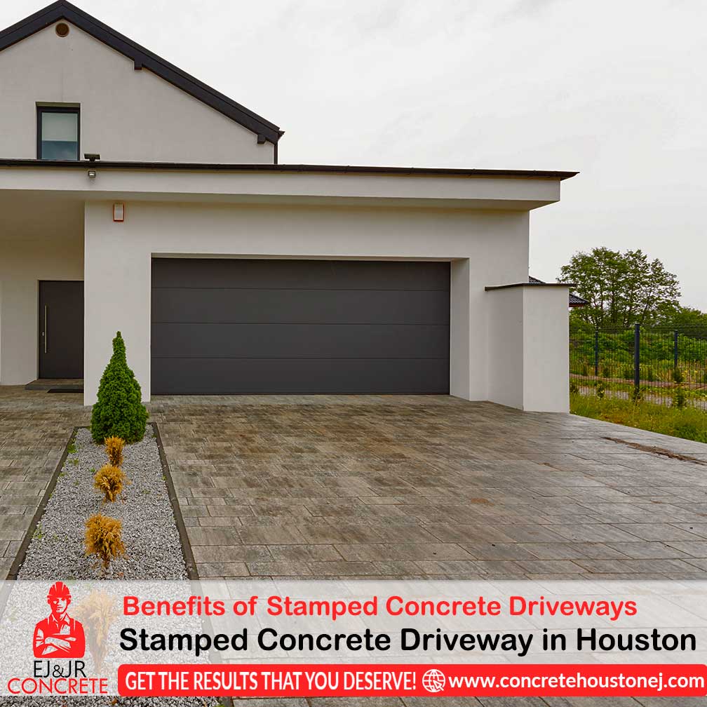 08 Stamped Concrete Driveway in Houston